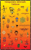 Airbrush Tattoo Stencils Display Poster Halloween Set