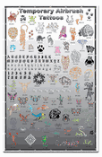Airbrush Tattoo Stencils-Vinyl Display|with Stencils
