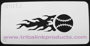 Airbrush Tattoo Stencil Baseball SP-013