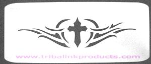 Airbrush Tattoo Stencil Cross Band RE-026