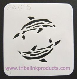 Airbrush Tattoo Stencil Dolphins SA-015