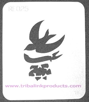 Airbrush Tattoo Stencil Dove RE-025