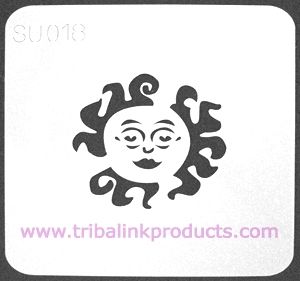 Airbrush Tattoo Stencil Face in Sun SU-018