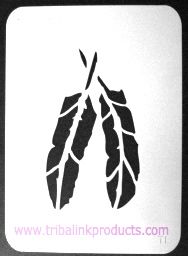 Airbrush Tattoo Stencil Feathers MI-092