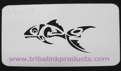 Airbrush Tattoo Stencil Fish SA-022