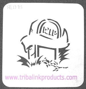 Airbrush Tattoo Stencil Grave Stone RE-016