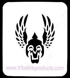 Airbrush Tattoo Stencil Helmet with Wings MI-137