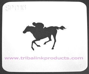 Airbrush Tattoo Stencil Horse Racing SP-016