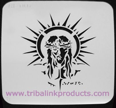 Airbrush Tattoo Stencil Jesus RE-007
