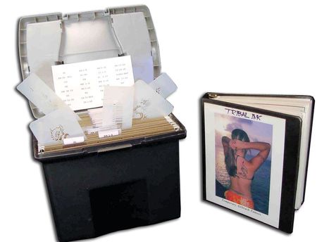 Airbrush Tattoo Stencil Organizer Box with Airbrush Tattoo Display Book
