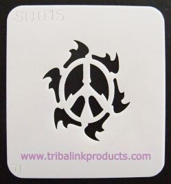 Airbrush Tattoo Stencil Peace Sun SU-015