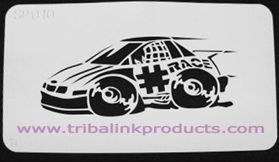 Airbrush Tattoo Stencil Race Car SP-010