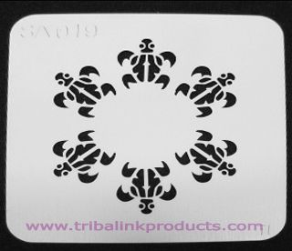 Airbrush Tattoo Stencil Sea Turtle Circle SA-019