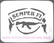 Airbrush Tattoo Stencil Semper Fi PA-007