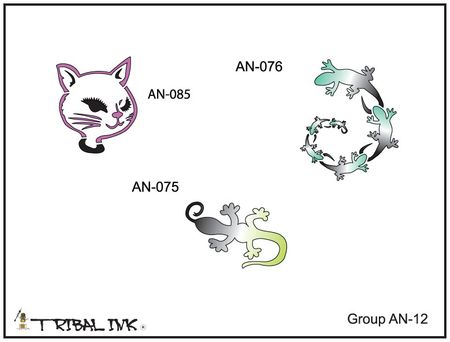 Airbrush Tattoo Animal Stencils - Set 01