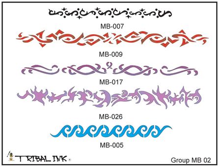 Airbrush Tattoo Stencil Set Band 02