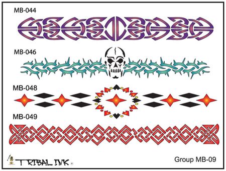 Airbrush Tattoo Stencil Set Band 09