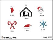 Airbrush Tattoo Stencil Set Christmas 05