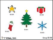 Airbrush Tattoo Stencil Set Christmas 06