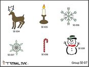 Airbrush Tattoo Stencil Set Christmas 07