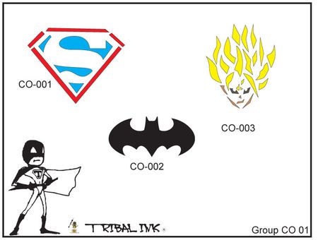 Airbrush Tattoo Stencil Set Comic