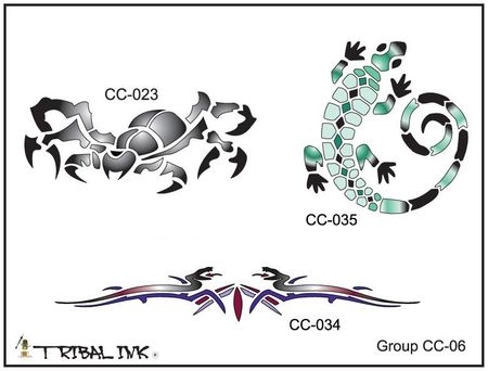 Airbrush Tattoo Stencil Set Creepy Crawlers 06
