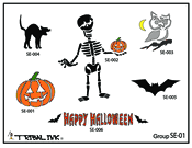 Airbrush Tattoo Stencil Set Halloween 01