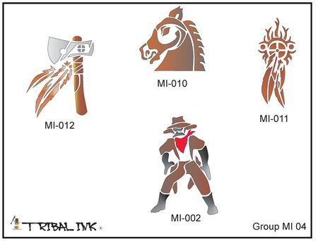 Airbrush Tattoo Stencil Set Misc. 04
