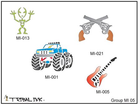 Airbrush Tattoo Stencil Set Misc. 05