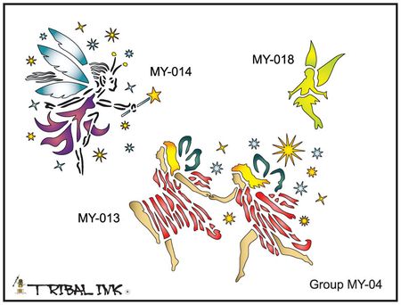 Airbrush Tattoo Stencil Set Mystical 04