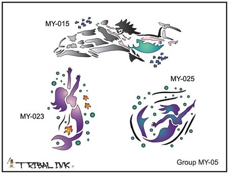 Airbrush Tattoo Stencil Set Mystical 05