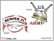 Airbrush Tattoo Stencil Set Patriotic 02