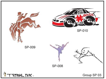 Airbrush Tattoo Stencil Set Sport 03