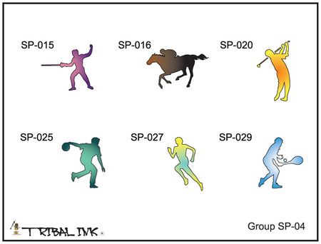 Airbrush Tattoo Stencil Set Sport 04