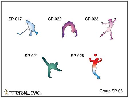 Airbrush Tattoo Stencil Set Sport 06