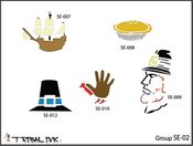 Airbrush Tattoo Stencil Set Thanksgiving 02