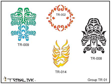 Airbrush Tattoo Stencil Set Tribal 01