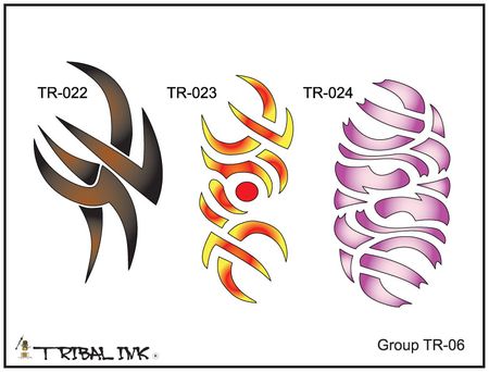 Airbrush Tattoo Stencil Set Tribal 06