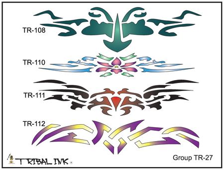 Airbrush Tattoo Stencil Set Tribal 27