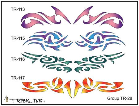 Airbrush Tattoo Stencil Set Tribal 28