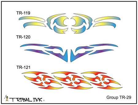 Airbrush Tattoo Stencil Set Tribal 29