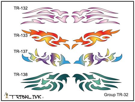 Airbrush Tattoo Stencil Set Tribal 32
