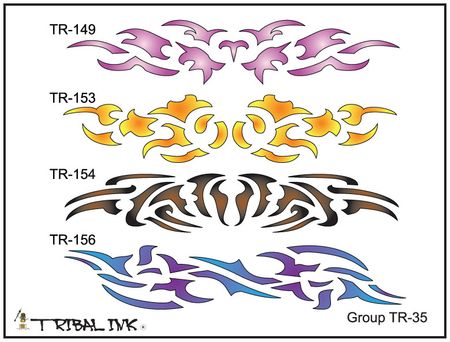 Airbrush Tattoo Stencil Set Tribal 35