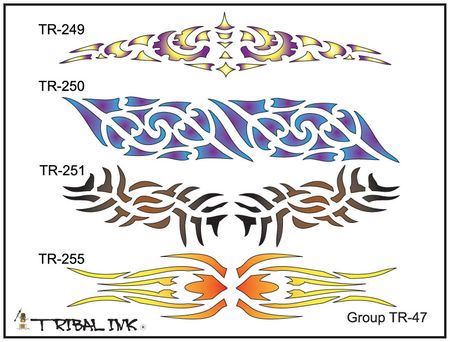 Airbrush Tattoo Stencil Set Tribal 47