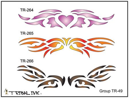 Airbrush Tattoo Stencil Set Tribal 49