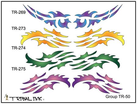 Airbrush Tattoo Stencil Set Tribal 50