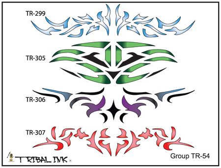 Airbrush Tattoo Stencil Set Tribal 54