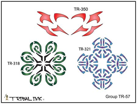 Airbrush Tattoo Stencil Set Tribal 57