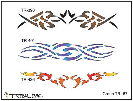 Airbrush Tattoo Stencil Set Tribal 67