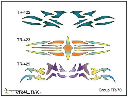 Airbrush Tattoo Stencil Set Tribal 70